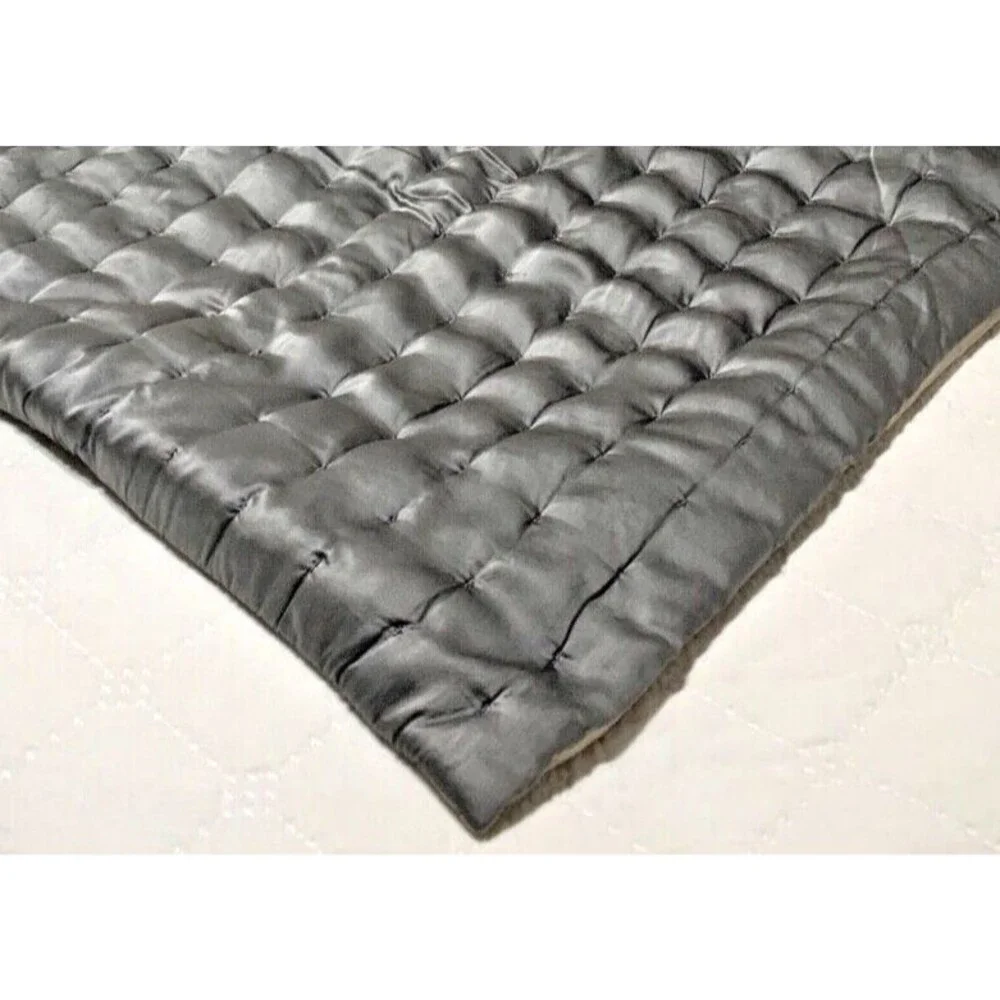 Portico Quilted Euro Sham Slate Gray Silk Blend 26